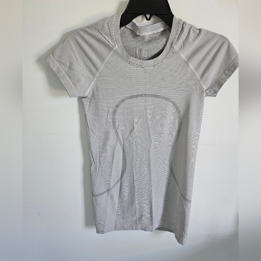 Lululemon Still Your Mind Gray Stripe Top